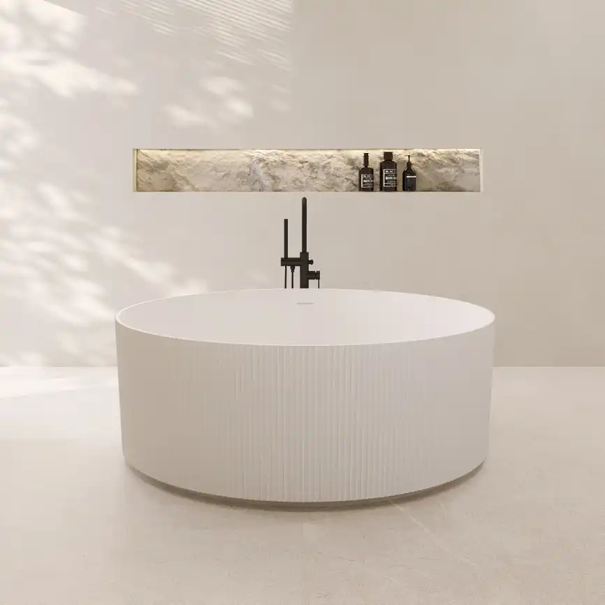 Ванна  Abber Stein 150х150 AS9679 из искусственного камня, Белая матовая фото 6