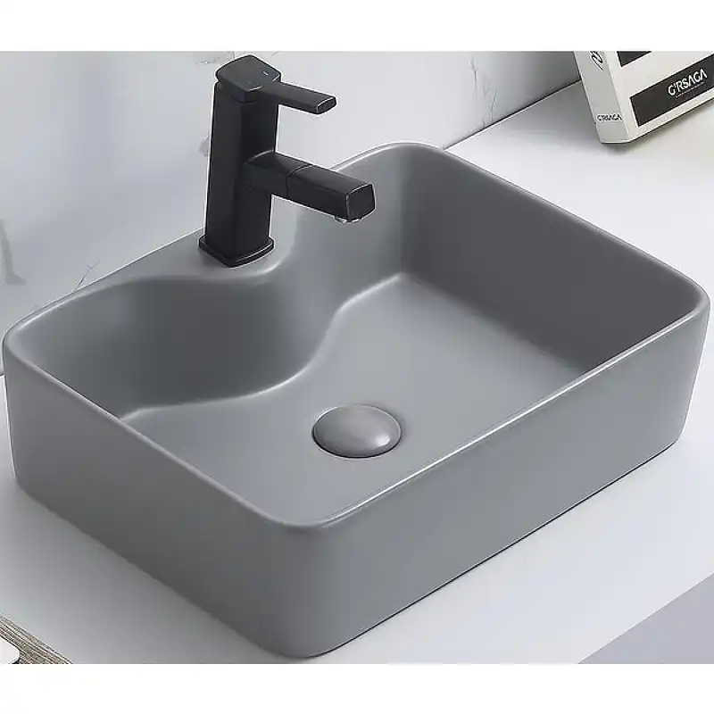 Раковина накладная CeramaLux 485х375х135 7291MH-5 , цвет Светло-серый фото 1