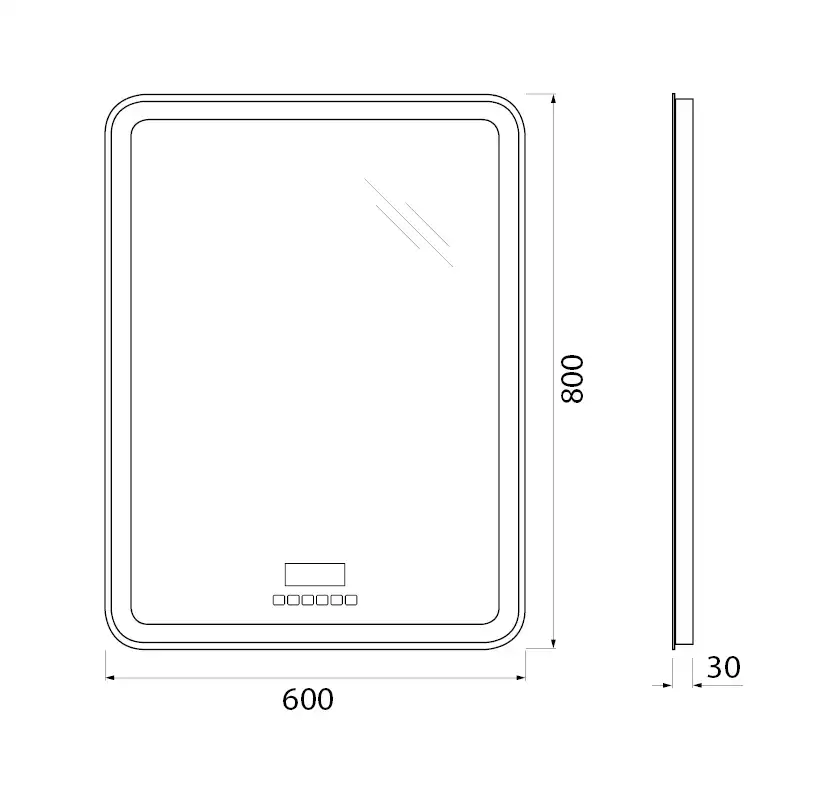 Зеркало BelBagno MARINO 60х80 SPC-MAR-600-800-LED-TCH-RAD с подстветкой, сенсорный выключатель, с Bluetooth, цифровым термометром и радио фото 10