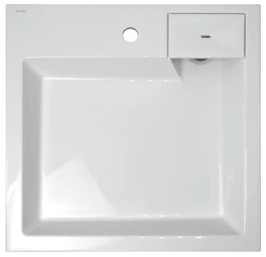 Раковина  Azario SLIM 60х60 CS00078302  над стиральной машиной, из литьевого мрамора, Белая фото 1
