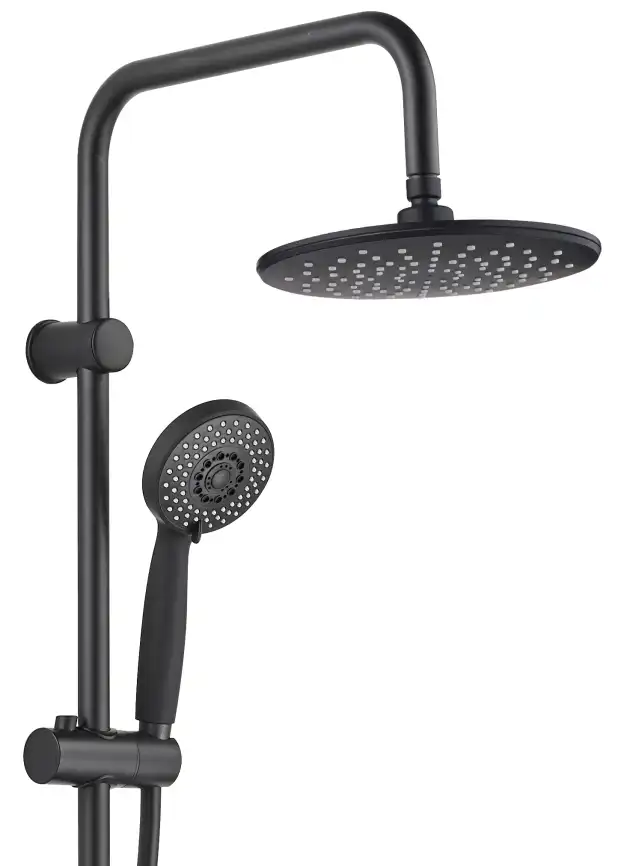 Душевая система Aquanet Passion AF300-70-R-B для ванны и душа без смесителя, с верхним и ручным душем, Черный матовый фото 3