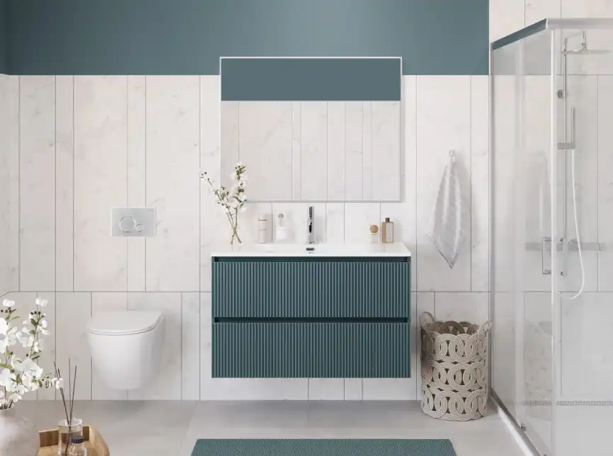 Тумба под раковину BelBagno UNO-1000-2C-SO-AO подвесная, Голубой Матовый фото 10