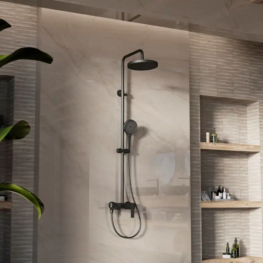 Душевая система  Vincea  VSFS-413MB VSFS-413MB для ванны с изливом, черный матовый фото 1