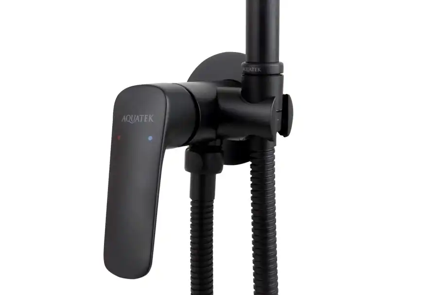 Смеситель с гигиеническим душем Aquatek Вега AQ1019MB, Черный матовый фото 3