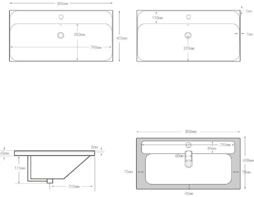 Раковина Aquanet Flash Mini 80 белая, 342055 фото 2