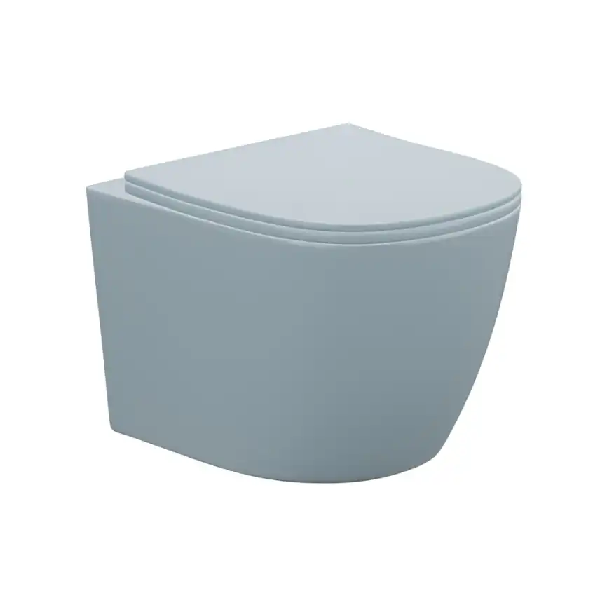 Унитаз подвесной AVS Контур 813-0006-MHL безободковый, серо-голубой матовый фото 1