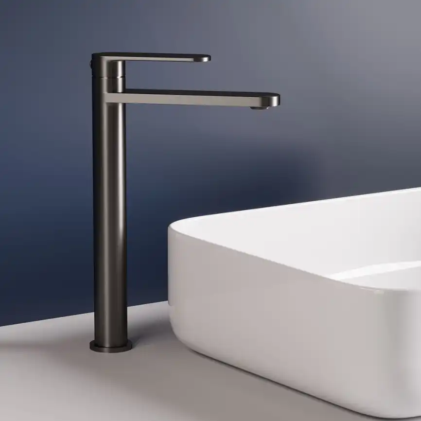 Смеситель для раковины AVS Beauty высокий, оружейная сталь, 811-551-GM фото 1