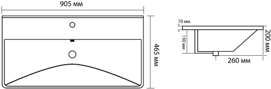 Раковина Aquanet Ирис 90 белая, 323883 фото 2