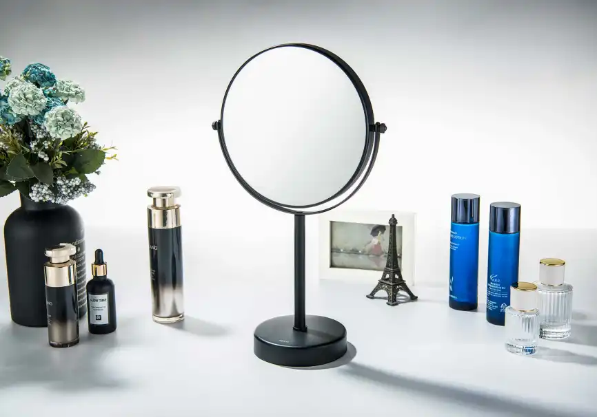 Зеркало косметическое Aquatek AQ4914MB настольное 5х, Черный матовый фото 3