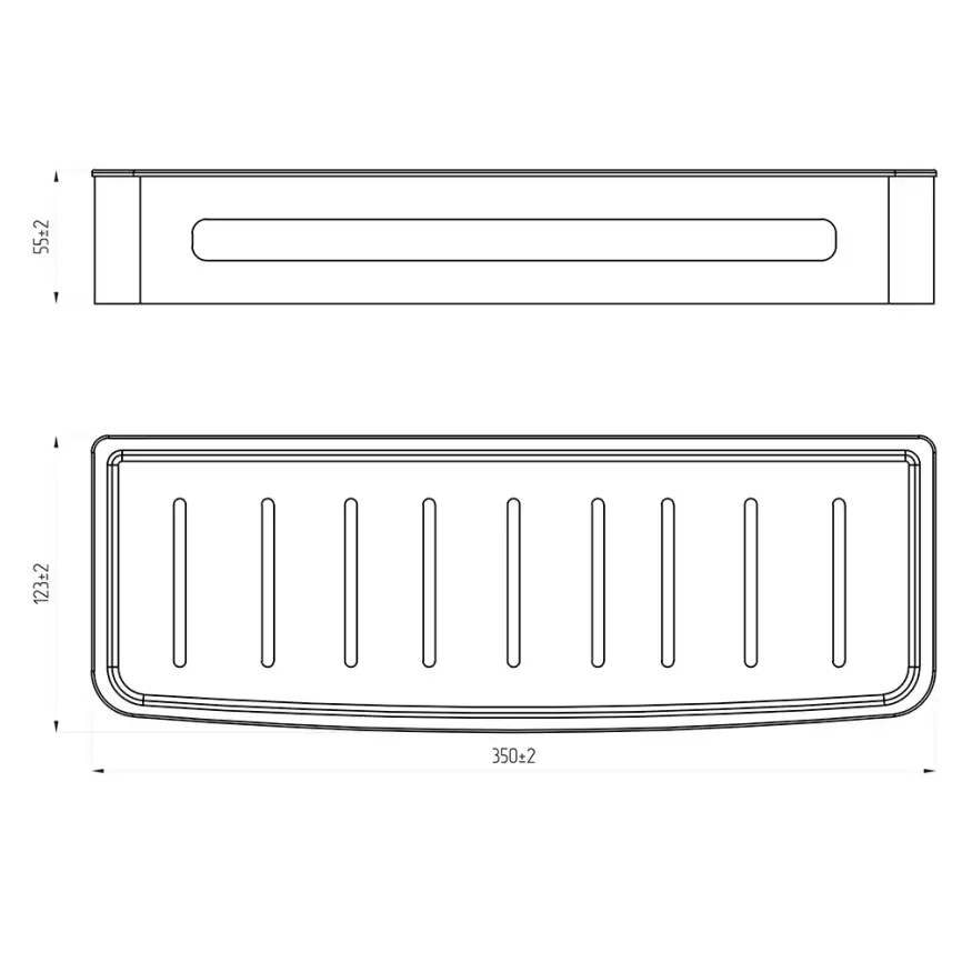 Полка AVS Kori, 35 см, черный матовый фото 2