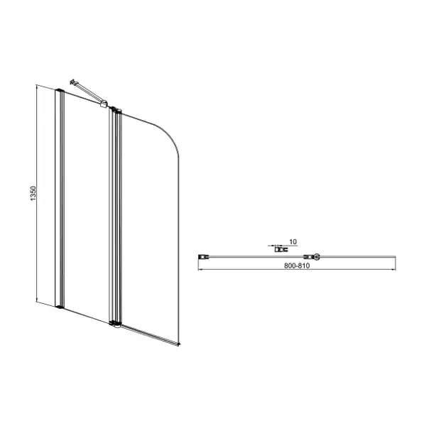 Шторка для ванны Sole Life 1 80 см, УТ000004866, профиль Хром, стекло Прозрачное фото 2