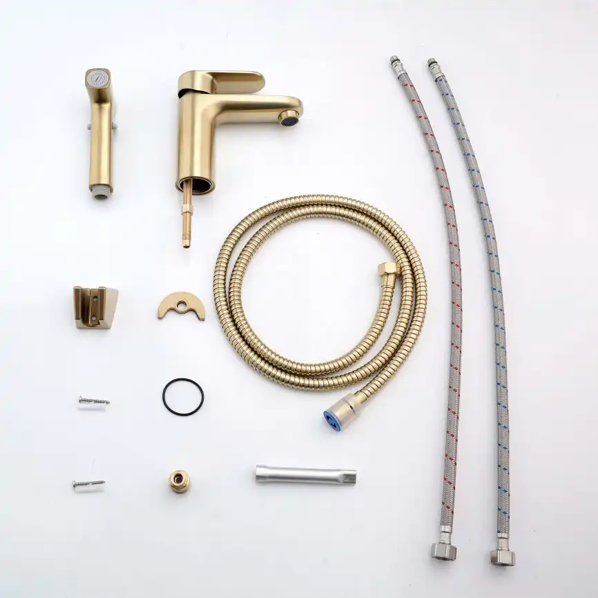 Смеситель для раковины Aquatek Ника AQ1812BG, Золото матовое фото 5