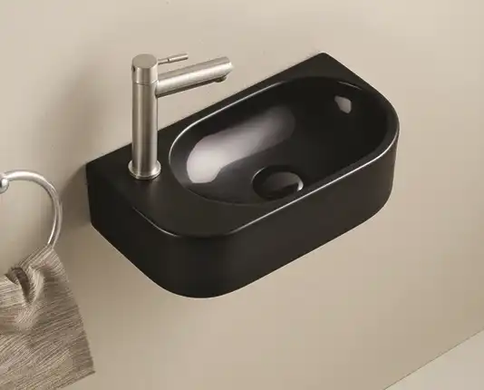 Раковина Ceramalux 78204RB 400х215х120 Подвесная цвет Черный фото 1