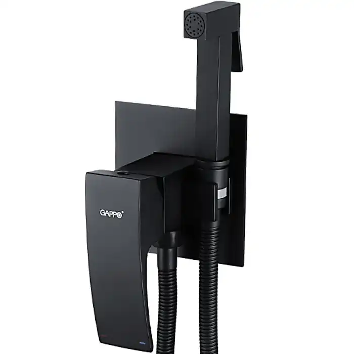 Гигиенический душ со смесителем Gappo G7207-6 встраиваемый, Черный матовый фото 1