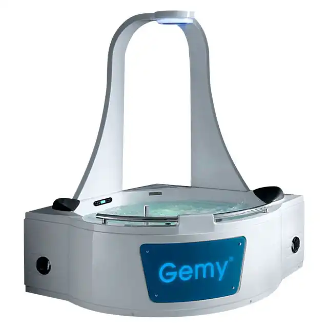 Акриловая ванна Gemy G9070 K 170х170 с гидромассажем, угловая фото 1