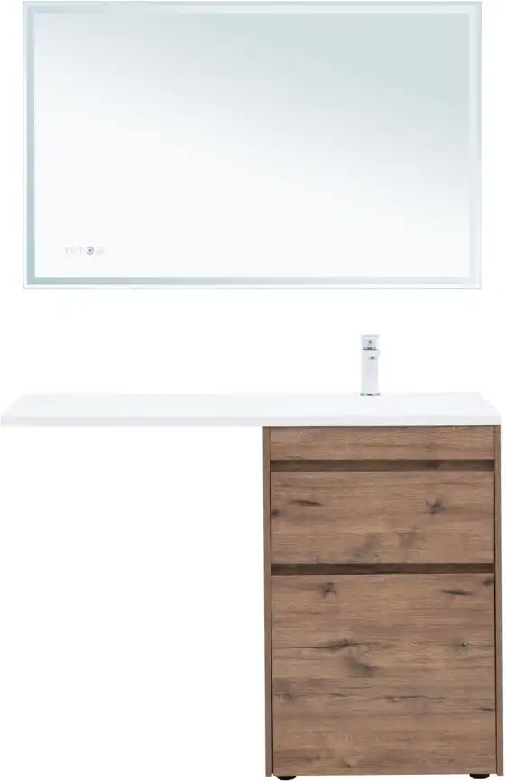 Тумба под раковину Aquanet Токио 120/58 дуб веллингтон (напольная 2 ящика) 333648 фото 8