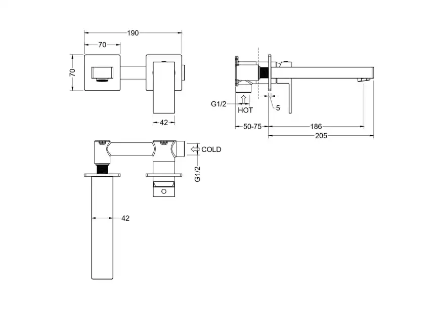 Смеситель для раковины Aquatek Либра AQ1613CR встраиваемый, с внутренней частью, Хром фото 2