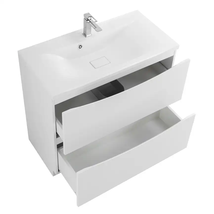 Тумба под раковину BelBagno MARINO-800-2C-PIA-BL-P напольная Bianco Lucido фото 9