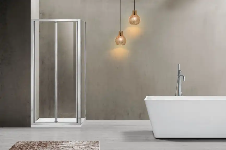 Душевой уголок Vincea Garda 90х80 VSR-1G8090CL, дверь складная, профиль хром, стекло прозрачное фото 2