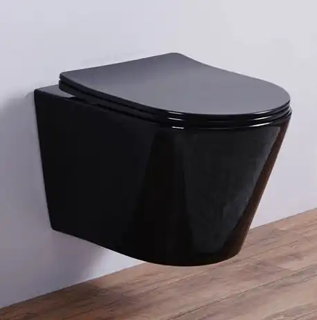 Унитаз подвесной CeramaLux 5178-18 с сиденьем микролифт Черный фото 1