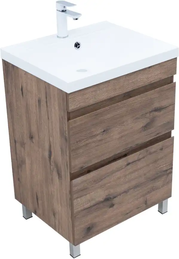 Тумба под раковину Aquanet Нота New 60 напольная, дуб веллингтон табак, 344139 фото 5