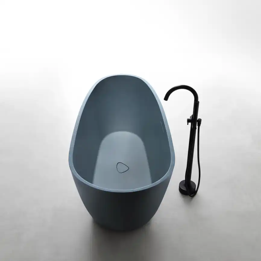 Ванна  Abber Dortmund 170х75 AM9911G из искусственного камня, Серая матовая фото 4