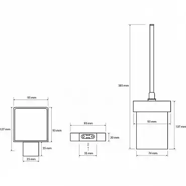 Ершик для унитаза подвесной 9,3 см BEMETA VIA хром 135013012 фото 2