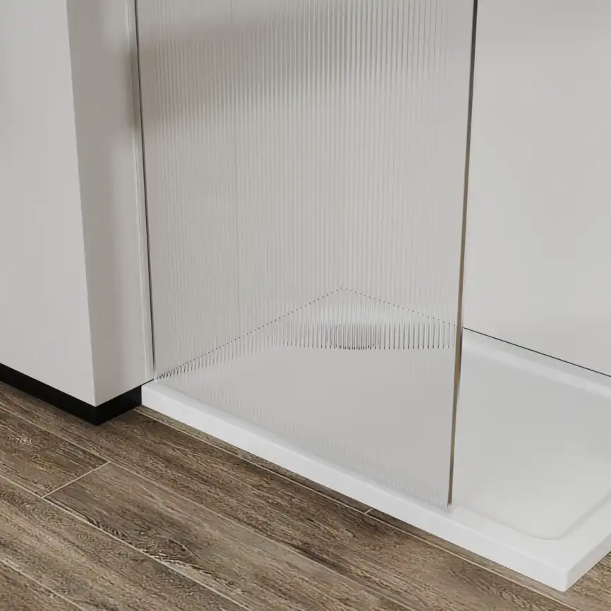 Душевая перегородка Azario Walk-in 90 AZ-271-90-MGR-CRF стекло 8 мм рифленое, профиль Графит матовый фото 7