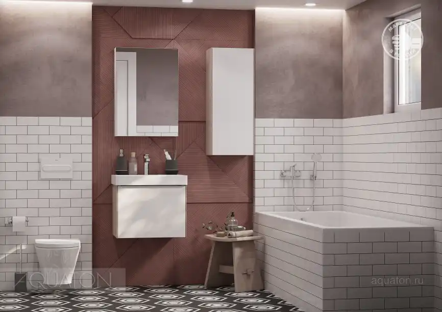 Тумба под раковину Aquaton Асти 55 1A263101AXD70 подвесная цвет, белый глянец / ясень шимо фото 10