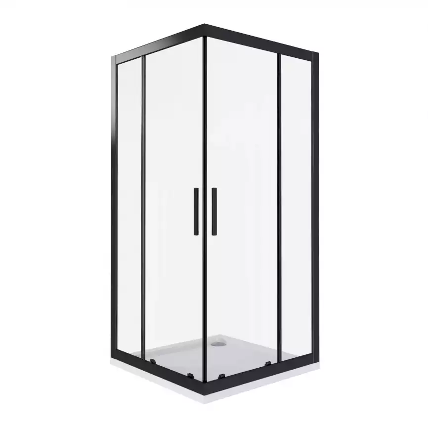 Душевой уголок Good Door COFE CR-80-C-B профиль Черный стекло прозрачное фото 2
