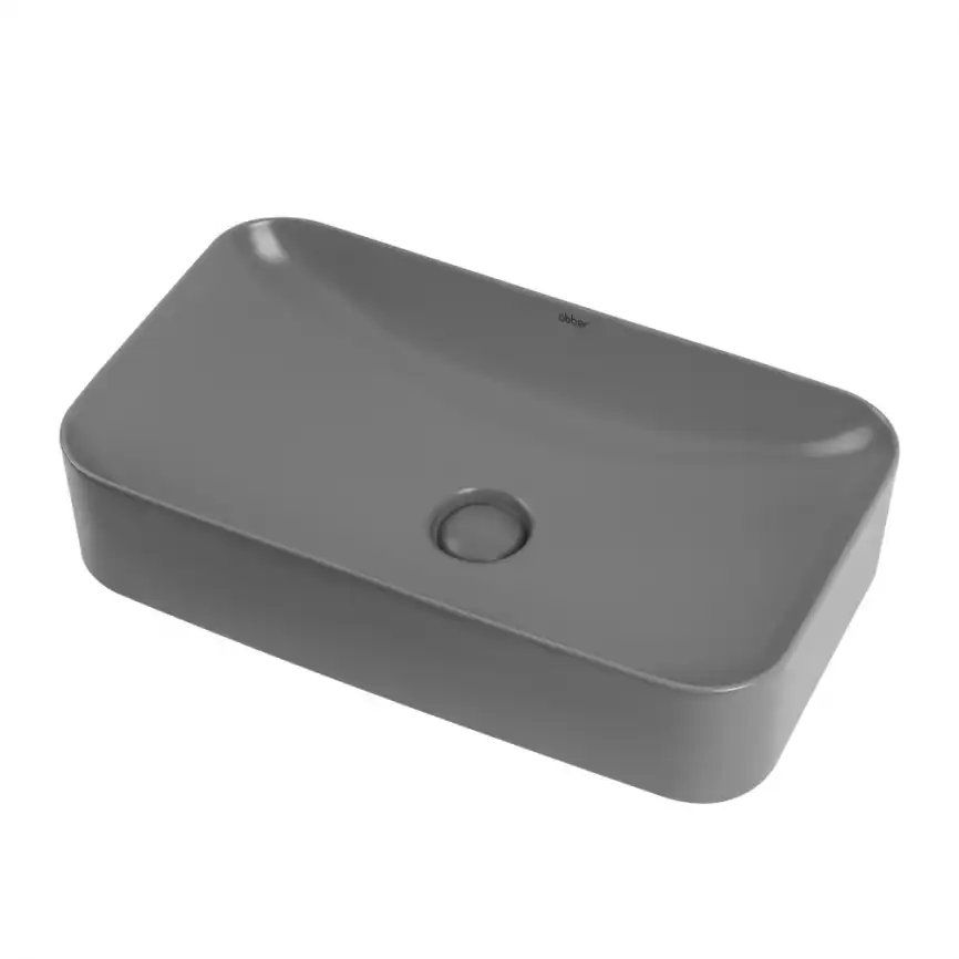 Раковина накладная ABBER RECHTECK 60,5х35х13,5 AC2204MG, прямоугольная, серая матовая фото 2