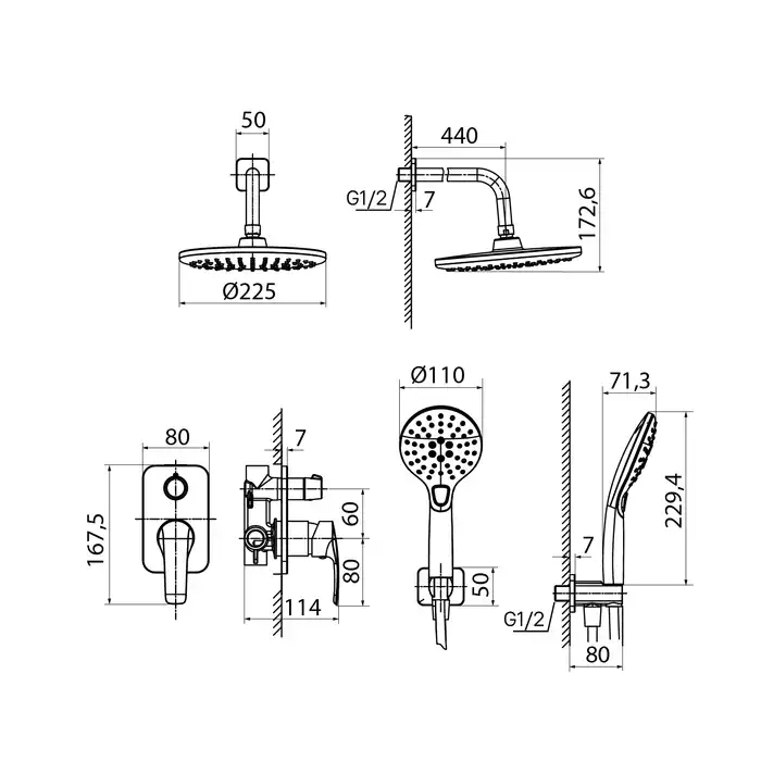 Душевая система IDDIS Ray RAYSB02i67 для душа встраиваемая цвет, Глянцевый хром фото 7