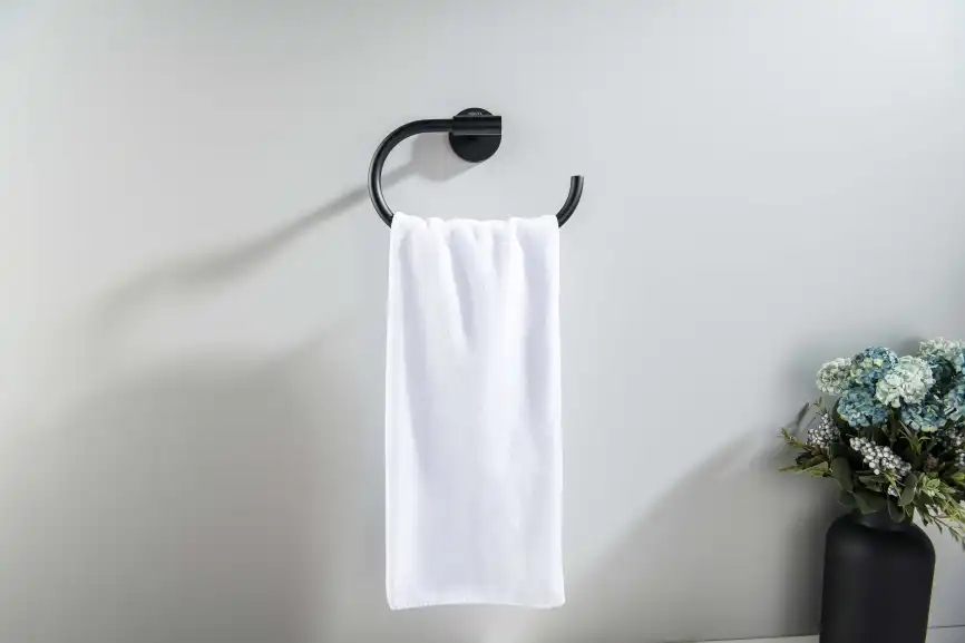 Держатель полотенец Aquatek Оберон AQ4221MB, Черный матовый фото 4