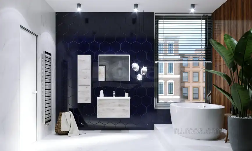 Пенал Roca Ronda ZRU9303005 подвесной, левый, цвет, Белый матовый, бетон фото 3