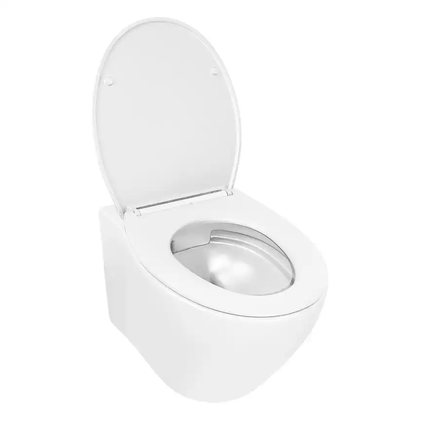 Унитаз подвесной Azario Keras AZ-99046W подвесной, безободковый, с сиденьем микролифт, Белый глянцевый фото 3
