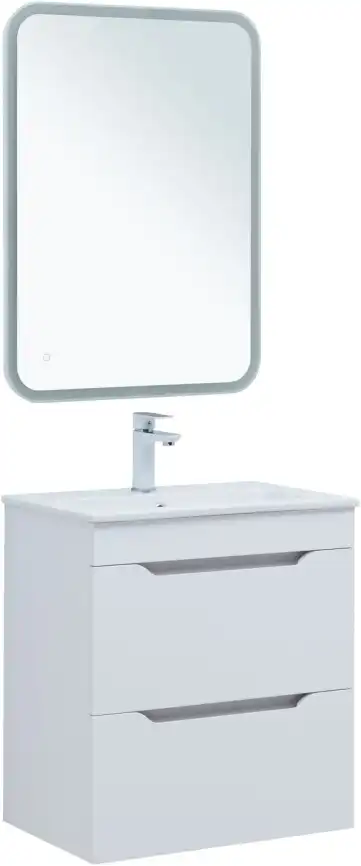 Тумба под раковину Aquanet Практика 60 белый глянец, 347963 фото 7