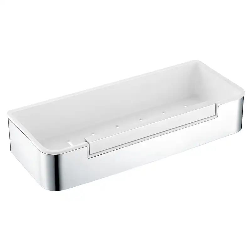 Полка AVS Kori, 30 см, хром/белый, с бортиком-скребком фото 1