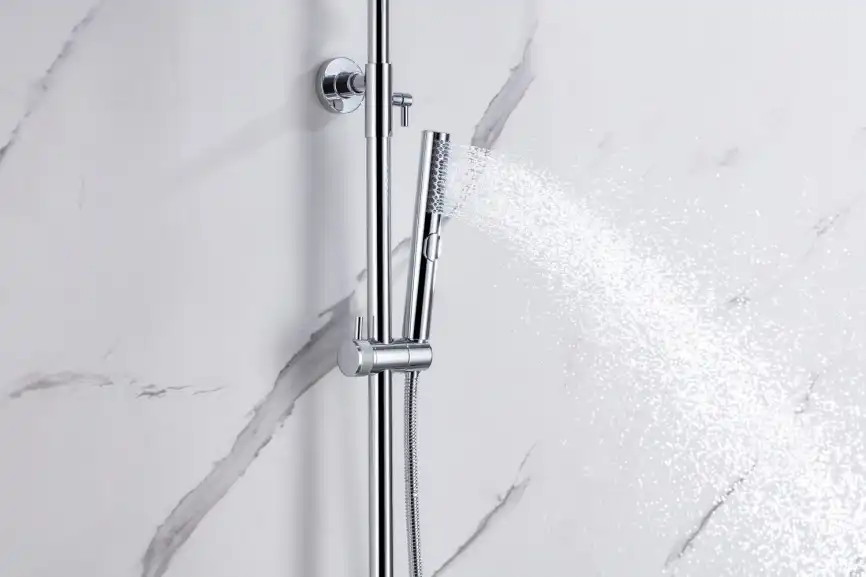 Душевая система Allen Brau Priority 5.31A10-00 для ванны с изливом, верхний и ручной душ, Хром фото 8