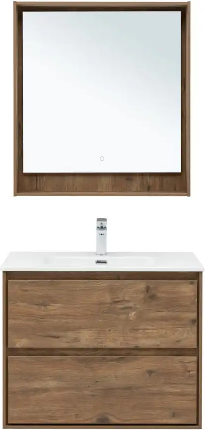 Тумба под раковину Aquanet Милан 80 дуб рустикальный, подвесная, 336379 фото 10