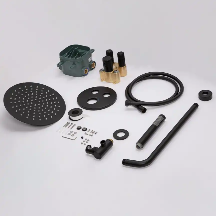 Встраиваемая душевая система AVS LUXURY 811-501-MB термостат, черный матовый фото 7