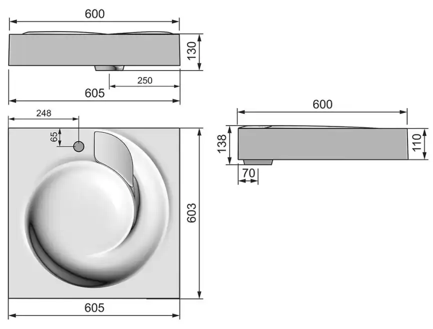 Раковина Grossman Neo 60 на стиральную машину, белая фото 4