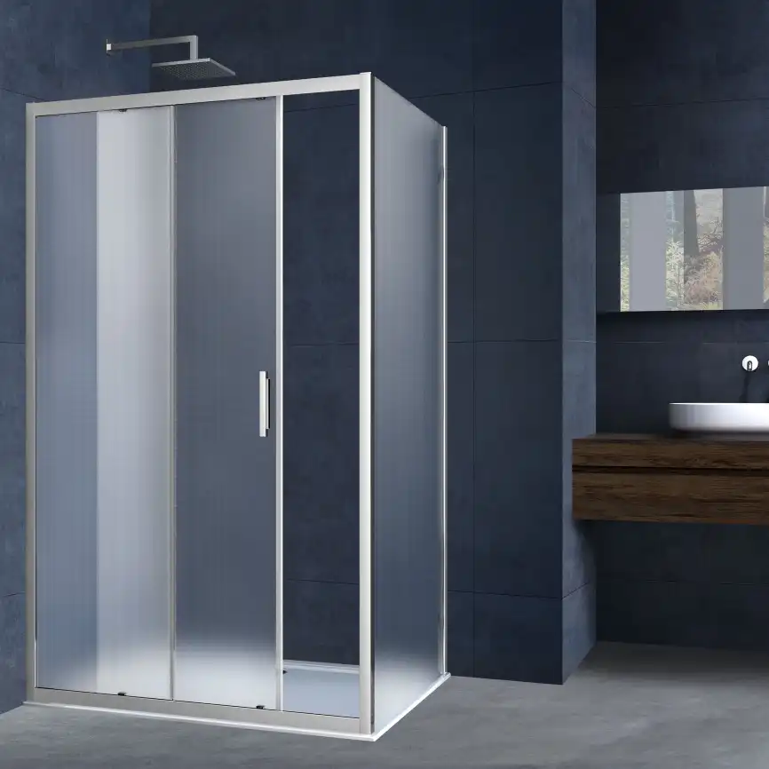 Душевой уголок Vincea Alpha 120х90 VSR-3AL9012MT, профиль хром, стекло Рифленное фото 1