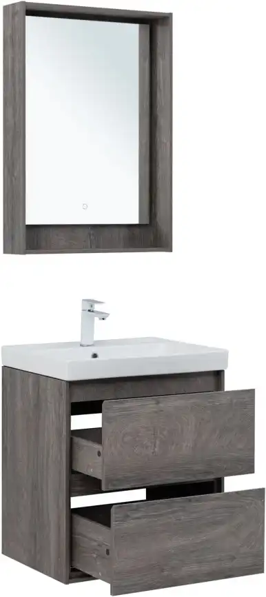 Тумба под раковину Aquanet Милан 60 дуб рошелье, подвесная, 336372 фото 14