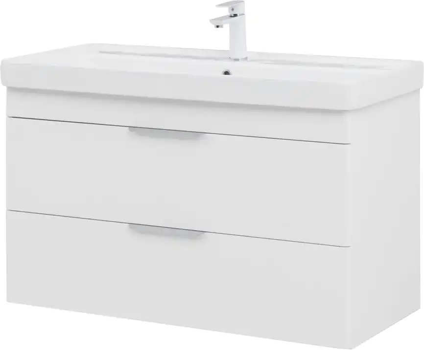 Тумба под раковину Aquanet Ирис New 100 белый глянец, подвесная, 339280 фото 11