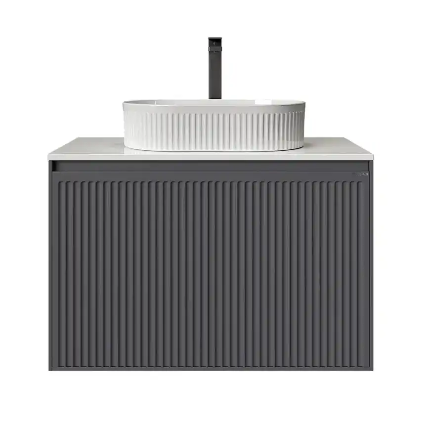 Тумба под раковину Grossman Кристалл 80 подвесная, графит матовый (108043) фото 2