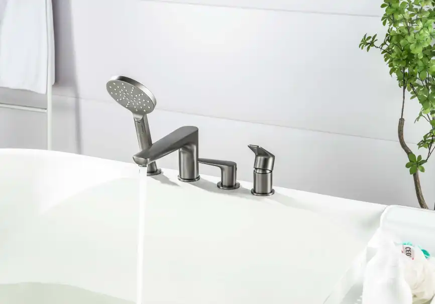 Смеситель на борт ванны Aquatek Бетта AQ1148BGM, Оружейная сталь фото 8