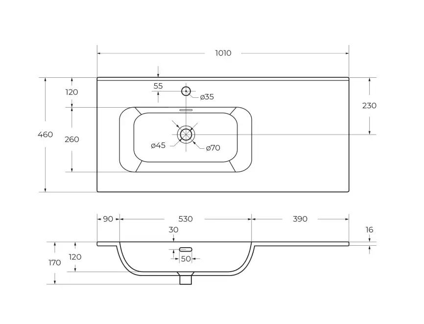 Керамическая раковина, чаша слева, CEZARES CZR-8095-100-L фото 6