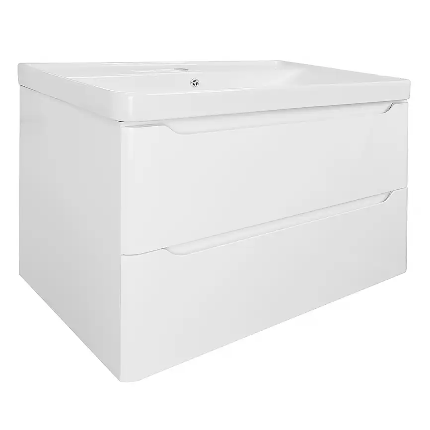 Тумба с раковиной Azario Lotos 80 CS00083931, подвесная, Белая глянцевая фото 1