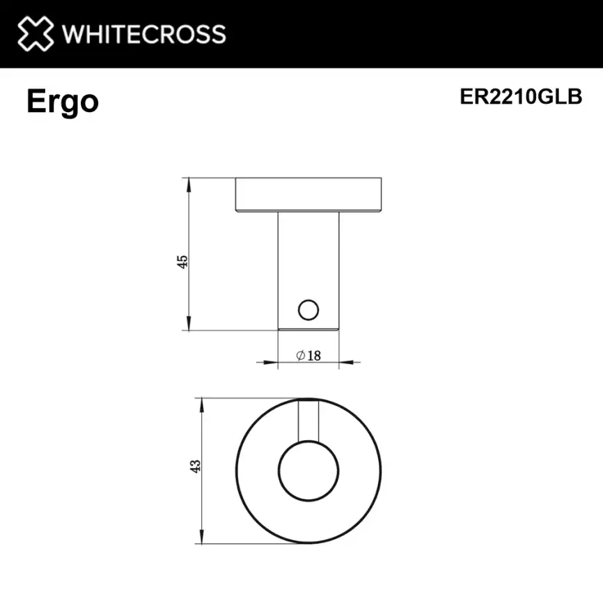Крючок Whitecross ERGO gold brushed, ER2210GLB, Золото брашированное фото 2