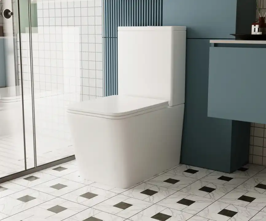 Унитаз-компакт ABBER Rechteck AC1210 белый, безободковый, с бачком и сиденьем Микролифт фото 4